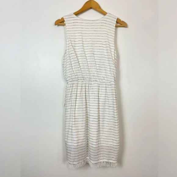 Carve Designs Kendall Fringe White Water Stripe Dress XS - Picture 6 of 7